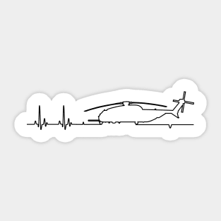 CH-53 / MH-53 Helicopter Heartbeat Pulse Sticker